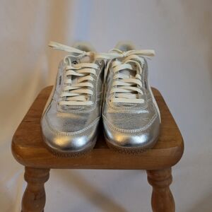 PUMA Silver Metallic Lace-Up Sneakers